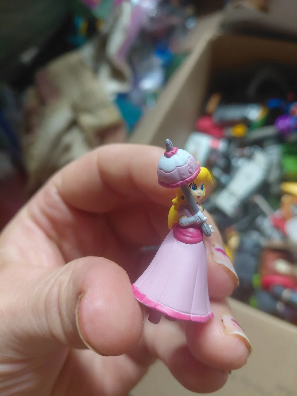 Super Mario Bros. Wonder mini collectible figure of Princess Peach cake topper